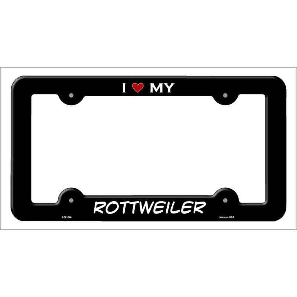 I Love My Rottweiler Metal License Plate Frame Style Your Walls